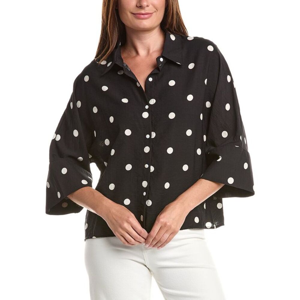 Anna Kay Womens Dario Dots Chemise, Black